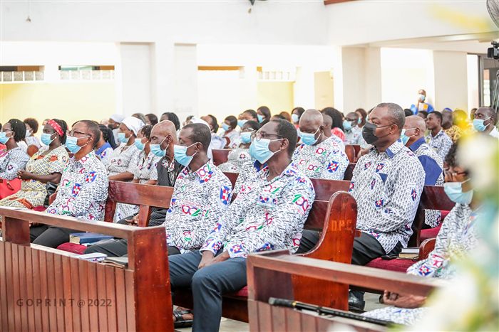 Congregation in worship